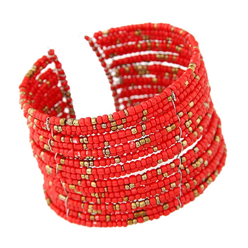 Fashion New Style Bohemian Rice Bead Open Bracelet Nhsc345591