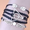 Retro Creative Owl Triangle Wings Multilayer Woven Bracelet Nhsc345628
