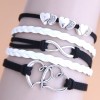 Retro Creative Love 8character Double Heart Alloy Bracelet Nhsc345630