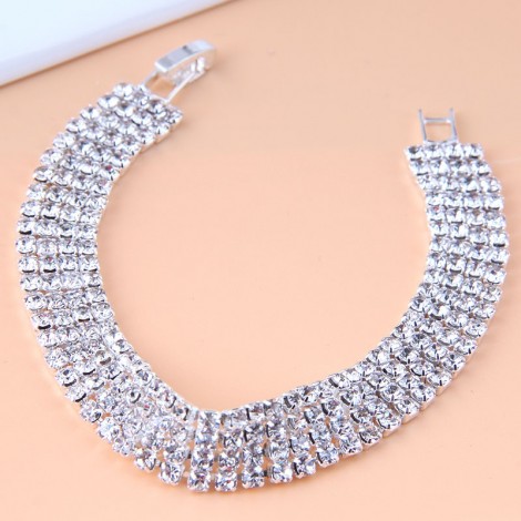 Korean Rhinestone Alloy Bracelet Wholesale Nhsc347568