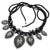 Fashion Baroque Water Drop Gemstone Braided Exaggerated Necklace Nhsc348892