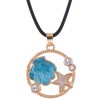 Korean Fashion Metal Simple Shell Starfish Wax Rope Necklace Nhsc348901