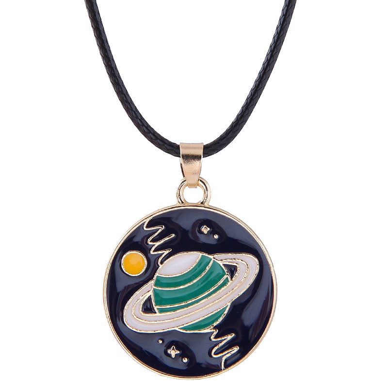 Korean Fashion Simple Globe Wax Rope Necklace Nhsc348904