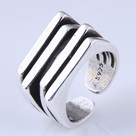 Korean Geometric Opening Alloy Ring Nhsc361765