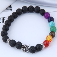 Retro Owl Head Stone Bracelet  Nhsc366119