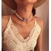 Fashion Metal Seashell Pearl Simple Temperament Necklace Nhsc366124