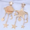 Fashion Metal Star And Moon Tassel Earrings  Nhsc367315