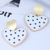 Fashion Gold Double Polka Dot Heart Earrings Nhsc367317