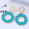 Fashion Contrast Color Round Hollow Dots Earrings Nhsc367320