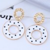 Fashion Contrast Color Round Hollow Dots Earrings Nhsc367320