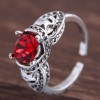 Retro Simple Inlaid Gem Alloy Open Ring Nhsc371091