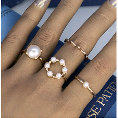 Toppinggoods Jewelry Wholesale Metal Hexagon Combination Ring Nhsc374285