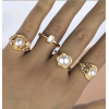 Toppinggoods Wholesale Geometric Metal Pearl Fourpiece Combination Ring Nhsc374286