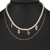 Toppinggoods Jewelry Wholesale Letter Pendent Metal Pearl Multilayer Necklace Nhsc374887