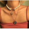 Toppinggoods Jewelry Wholesale Portrait Pendent Metal Pearl Doublelayer Necklace Nhsc374888