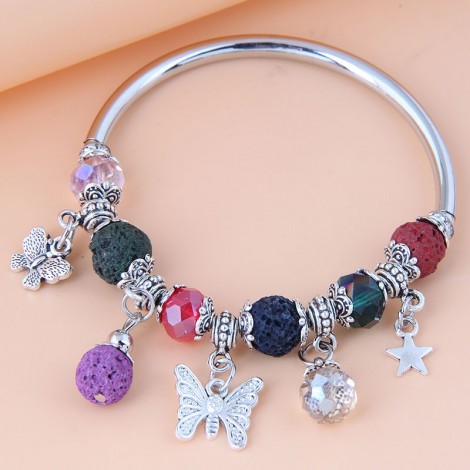 Toppinggoods Jewelry Wholesale Geometric Metal Pendant Resin Bracelet Nhsc376082