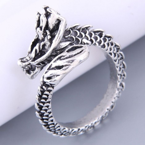 Toppinggoods Jewelry Wholesale Fashion Retro Dragon Shape Opening Ring Nhsc378617