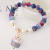 Toppinggoods Jewelry Wholesale Simple Glass Crystal Stone Ceramic Lucky Cat Bracelet Nhsc378623