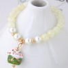 Toppinggoods Jewelry Wholesale Simple Glass Crystal Stone Ceramic Lucky Cat Bracelet Nhsc378623