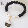 Toppinggoods Jewelry Wholesale Simple Glass Crystal Stone Ceramic Lucky Cat Bracelet Nhsc378623