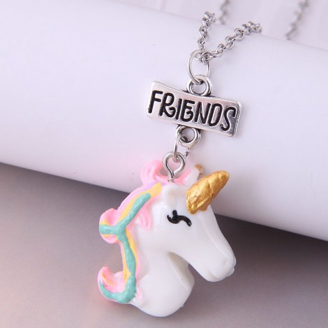 Toppinggoods Jewelry Wholesale Korean Fashion Candy Color Unicorn Pendent Necklace  Nhsc378651