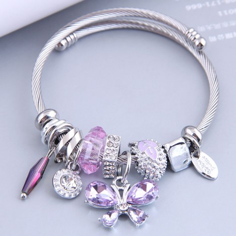 Wholesale Fashion Metal Butterfly Pendant Alloy Bracelet Toppinggoods  Nhsc391385