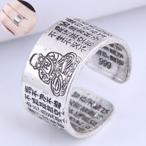 Wholesale Jewelry Retro Lettering Opening Ring Toppinggoods Nhsc391472