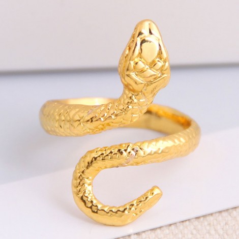 Wholesale Jewelry Simple Metal Auspicious Geometric Snake Open Ring Toppinggoods Nhsc391477