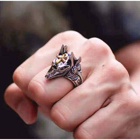 Wholesale Jewelry Retro Wolf Head Shape Ring Toppinggoods Nhsc391480