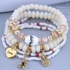 Wholesale Fashion Metal Heart Iron Tower Owl Pendant Multilayer Bracelet Toppinggoods  Nhsc398190