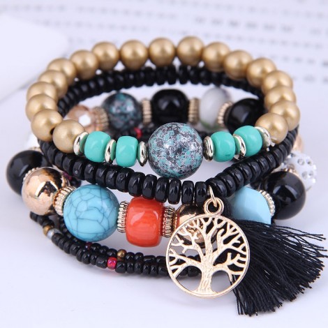 Wholesale Bohemia Metal Tree Of Life Tassels Beads Multilayer Bracelet Toppinggoods  Nhsc398192