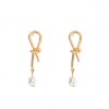 Wholesale Fashion Metal Bow Pearl Alloy Earrings Toppinggoods  Nhsc400796