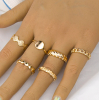 Wholesale Fashion Metal Frosted Reflection Sixpiece Combination Ring Toppinggoods  Nhsc400799