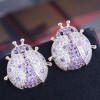 Wholesale Fashion Copper Inlaid Zirconium Ladybug Stud Earrings Toppinggoods  Nhsc400979