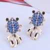 Wholesale Korean Fashion Copper Inlaid Zirconium Goldfish Stud Earrings Toppinggoods  Nhsc400980