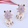 Wholesale Korean Fashion Copper Inlaid Zirconium Goldfish Stud Earrings Toppinggoods  Nhsc400980
