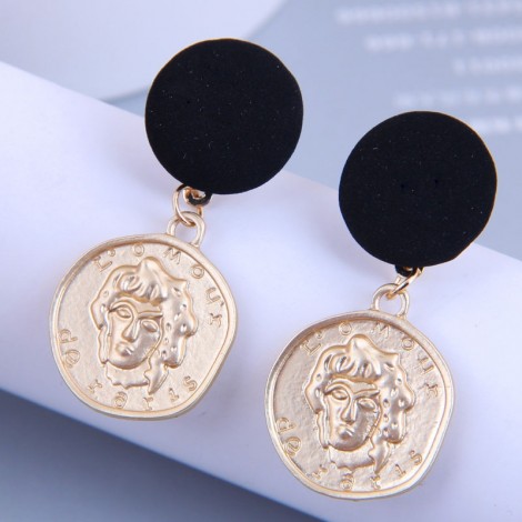 Wholesale Fashion Portrait Coin Pendent Earrings Nhsc400983