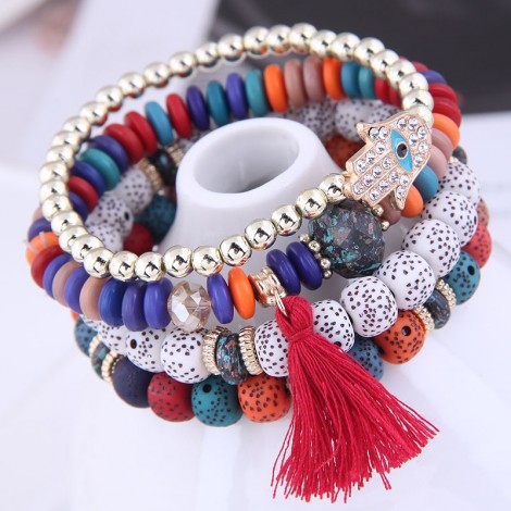 Wholesale Simple Metal Flashing Diamond Eyebrow Palm Multilayer Bracelet Toppinggoods  Nhsc400993