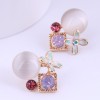 Korean Flash Diamond Opal Stud Earrings Wholesale Toppinggoods Nhsc404310
