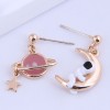 Fashion Saturn Astronaut Asymmetrical Stud Earrings Wholesale Toppinggoods Nhsc404311