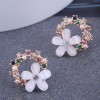 Korean Flash Diamond Flower Stud Earrings Wholesale Toppinggoods Nhsc404313