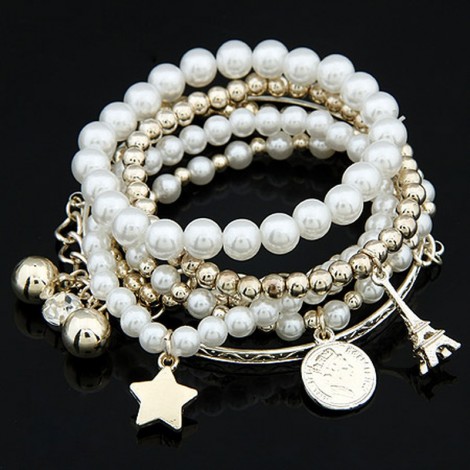 Fashion Tower Pearl Coin Multicombination Bracelet Wholesale Toppinggoods Nhsc404317