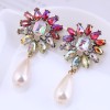 Fashion Metal Bright Water Drop Pearl Earrings Wholesale Toppinggoods  Nhsc408756