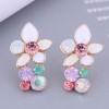 Fashion Contrast Color Flash Diamond Flower Stud Earrings Wholesale Toppinggoods  Nhsc408762