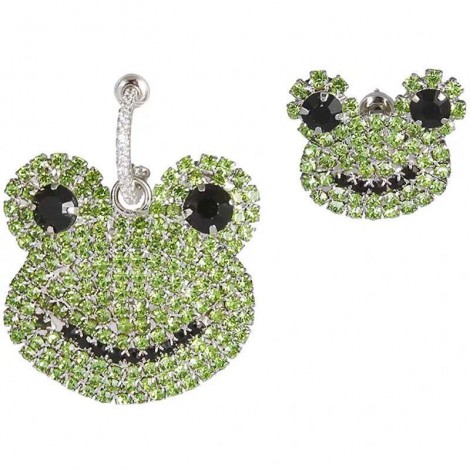 Korean Fashion Diamond Frog Asymmetrical Stud Earrings Wholesale Toppinggoods  Nhsc409511