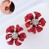 Fashion Flower Alloy Diamond Stud Earrings Wholesale Toppinggoods  Nhsc409514