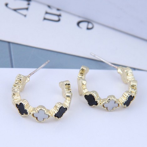 Korean Fashion Four Leaves Alloy Stud Earrings Wholesale Toppinggoods Nhsc410663