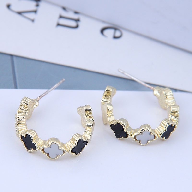 Korean Fashion Four Leaves Alloy Stud Earrings Wholesale Toppinggoods Nhsc410663