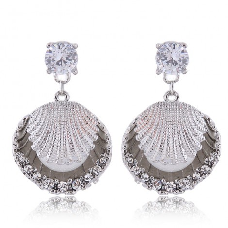 Fashion Shell Pearl Alloy Diamond Earrings Wholesale Toppinggoods Nhsc410687