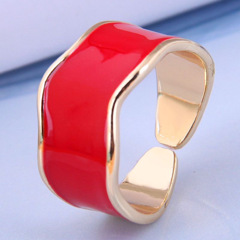 Fashion Real Gold Plated Alloy Dripping Oil Open Ring Nhsc412855